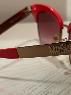 Moschino Pink-Red and Gold Women's Sunglasses